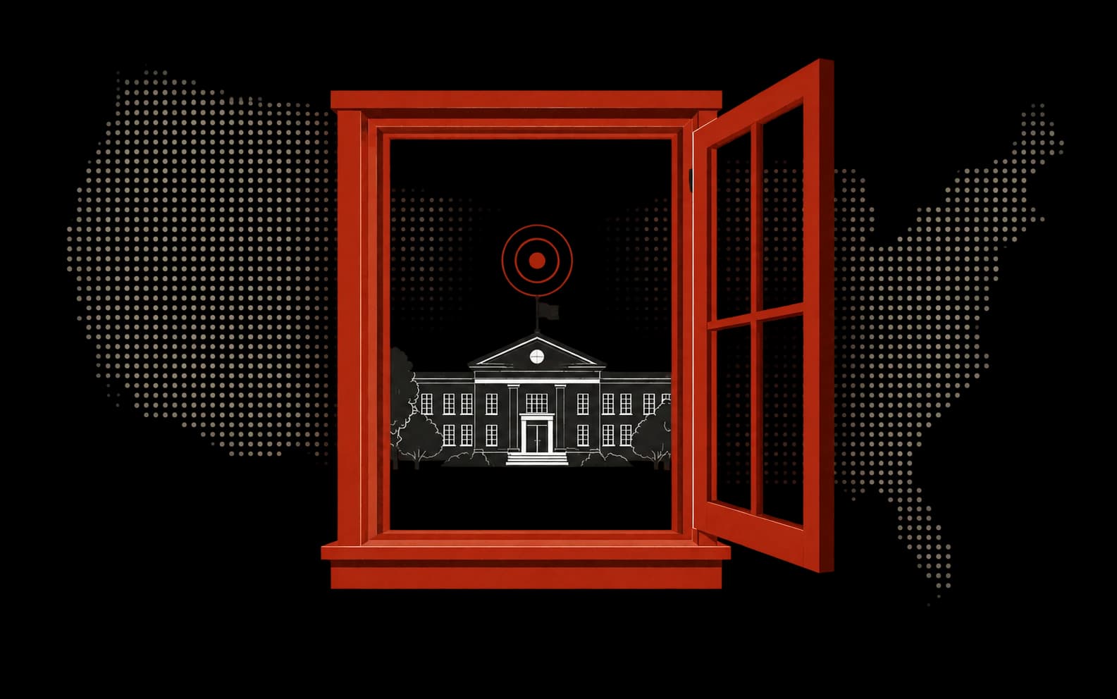 An open red window framing a school and a district opportunity signal.